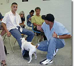 Pete, the dog, humping for dollars on the Bugle Boy jeans commercial. He really LOVED those pants!